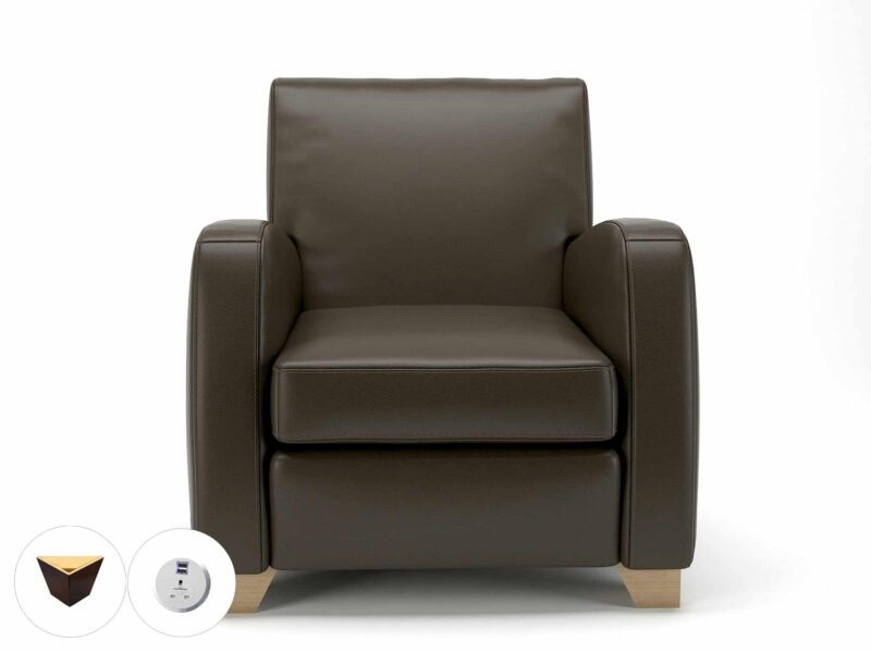 Wynne 81cm Wide Armchair in Cristina Marrone Ultima Faux Leather - Image 73