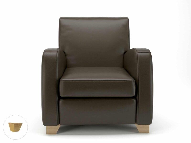Wynne 81cm Wide Armchair in Cristina Marrone Ultima Faux Leather - Image 75