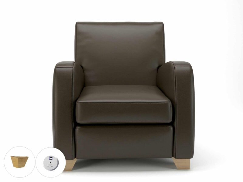 Wynne 81cm Wide Armchair in Cristina Marrone Ultima Faux Leather - Image 77