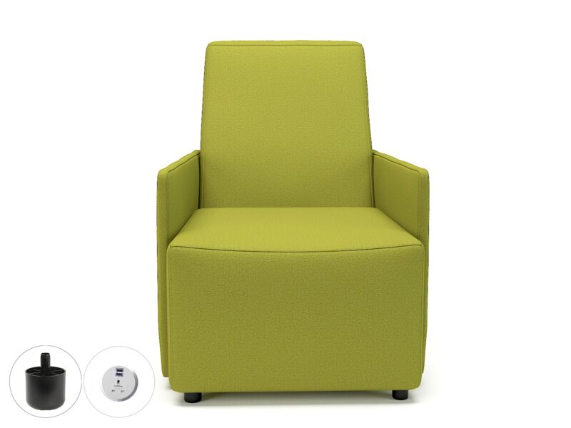 Pella 69cm Wide Armchair in Warwick Dolly Fabric with Socket - Image 2