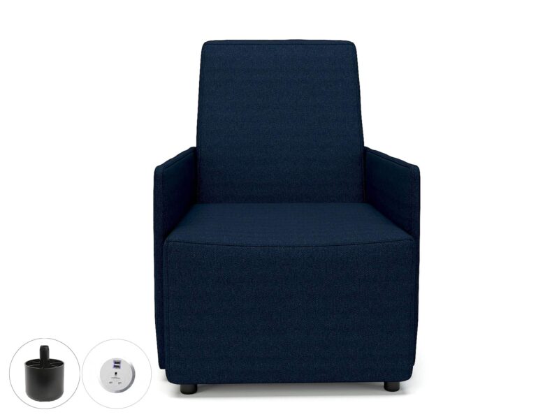 Pella 69cm Wide Armchair in Camira Era Fabric with Socket - Image 8