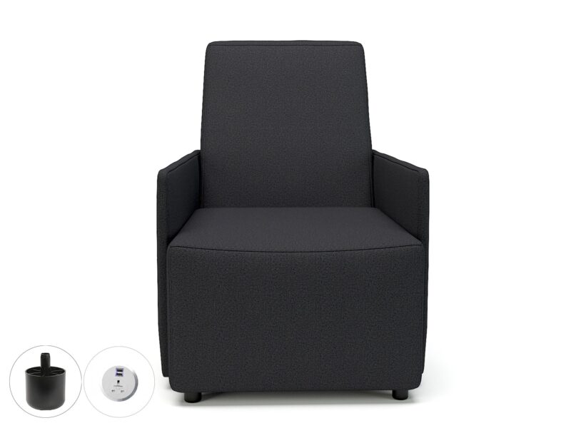 Pella 69cm Wide Armchair in Warwick Dolly Fabric with Socket - Image 5