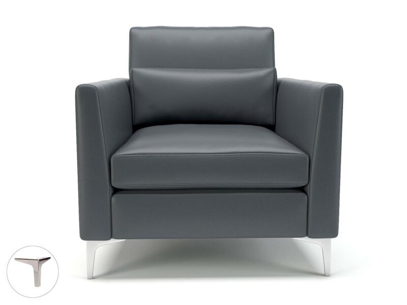 Roselle 90cm Wide Armchair in Cristina Marrone Ultima Faux Leather - Image 2