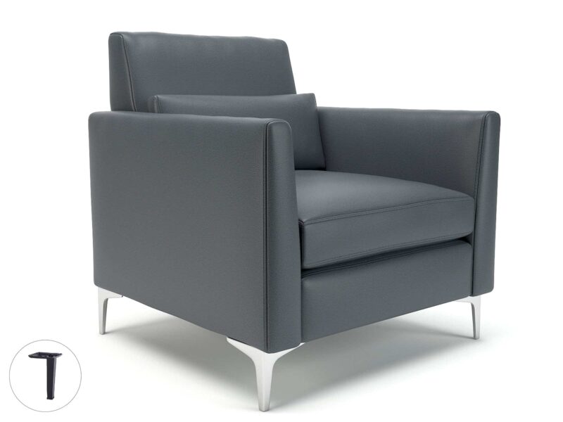 Roselle 90cm Wide Armchair in Cristina Marrone Ultima Faux Leather - Image 4
