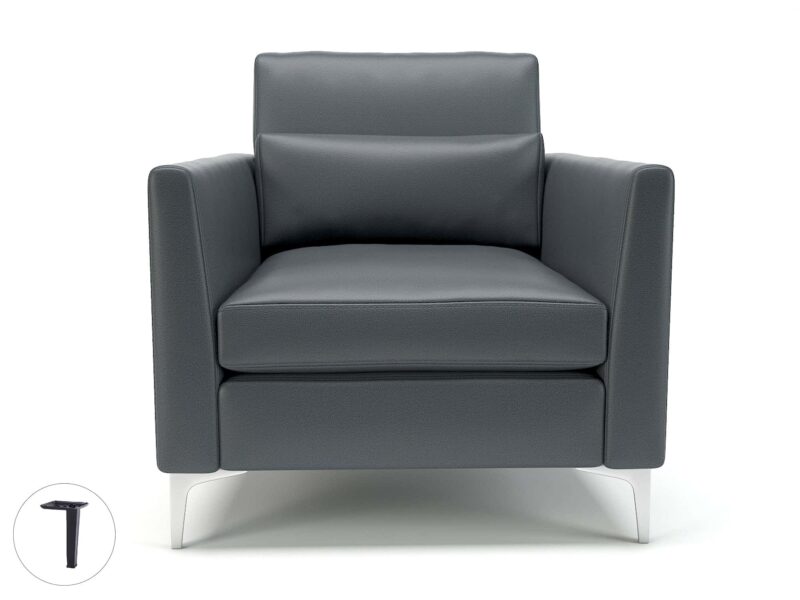 Roselle 90cm Wide Armchair in Cristina Marrone Ultima Faux Leather - Image 5