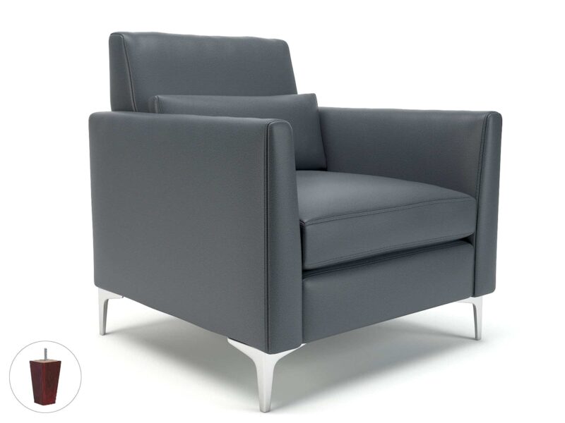 Roselle 90cm Wide Armchair in Cristina Marrone Ultima Faux Leather - Image 7