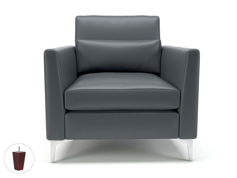 Roselle 90cm Wide Armchair in Cristina Marrone Ultima Faux Leather - Image 8