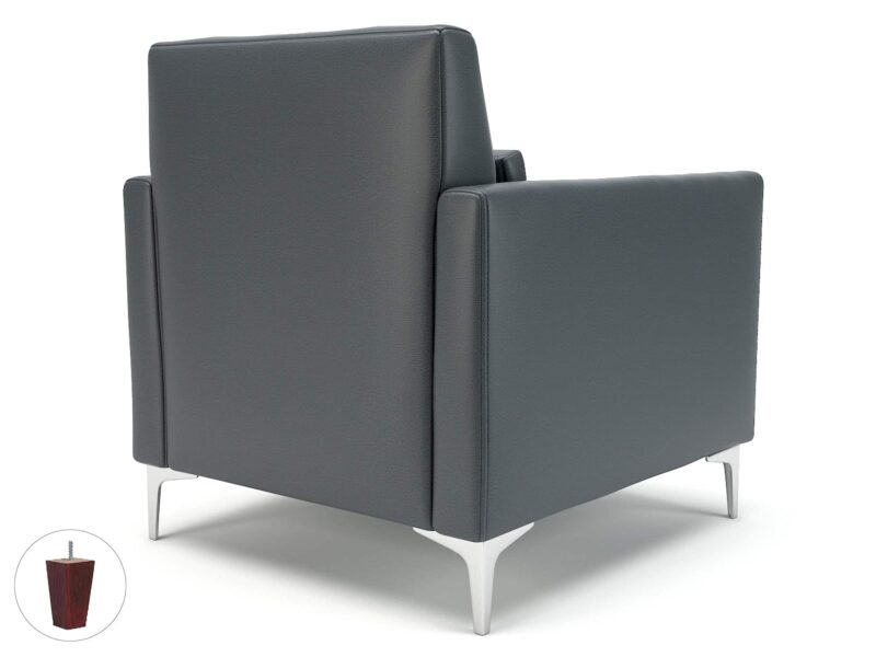 Roselle 90cm Wide Armchair in Cristina Marrone Ultima Faux Leather - Image 9
