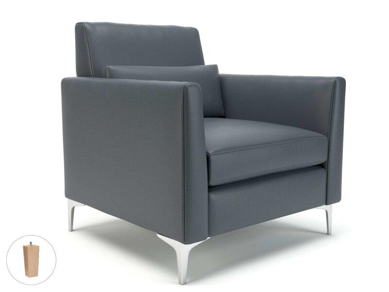 Roselle 90cm Wide Armchair in Cristina Marrone Ultima Faux Leather - Image 10