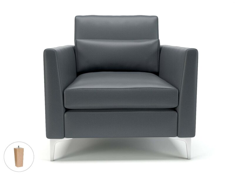 Roselle 90cm Wide Armchair in Cristina Marrone Ultima Faux Leather - Image 11