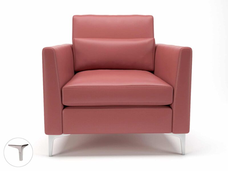 Roselle 90cm Wide Armchair in Cristina Marrone Ultima Faux Leather - Image 26