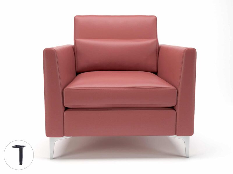 Roselle 90cm Wide Armchair in Cristina Marrone Ultima Faux Leather - Image 29