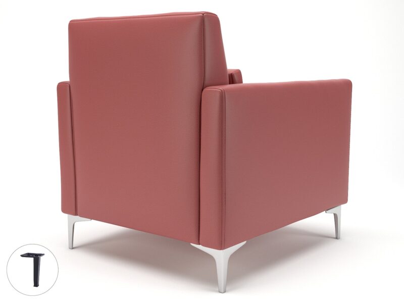 Roselle 90cm Wide Armchair in Cristina Marrone Ultima Faux Leather - Image 30