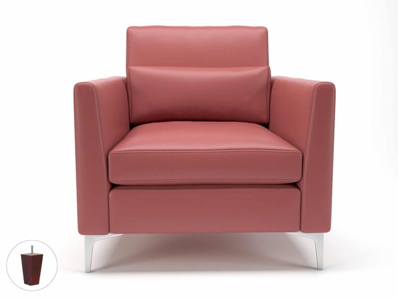 Roselle 90cm Wide Armchair in Cristina Marrone Ultima Faux Leather - Image 32