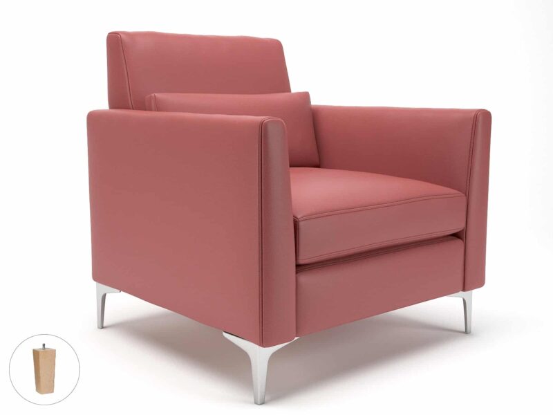 Roselle 90cm Wide Armchair in Cristina Marrone Ultima Faux Leather - Image 34