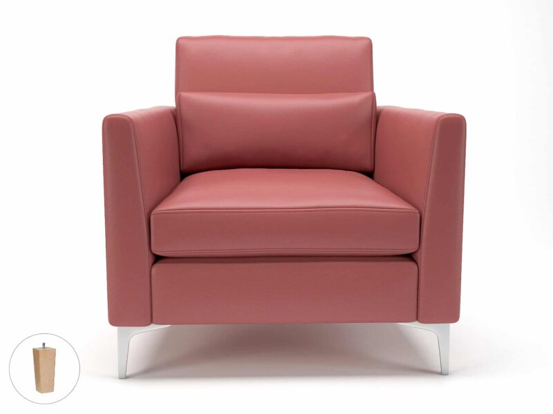 Roselle 90cm Wide Armchair in Cristina Marrone Ultima Faux Leather - Image 35