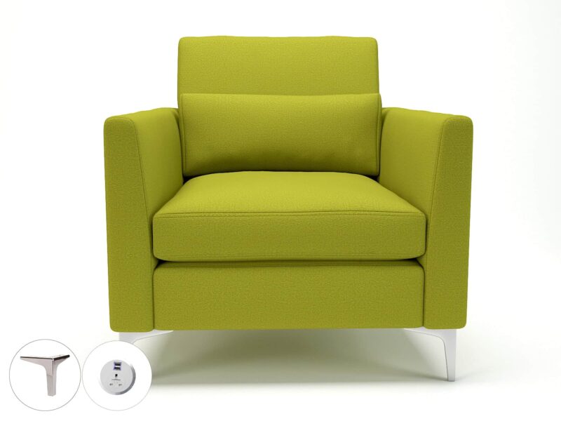 Roselle 90cm Wide Armchair in Warwick Dolly Fabric with Socket - Image 2
