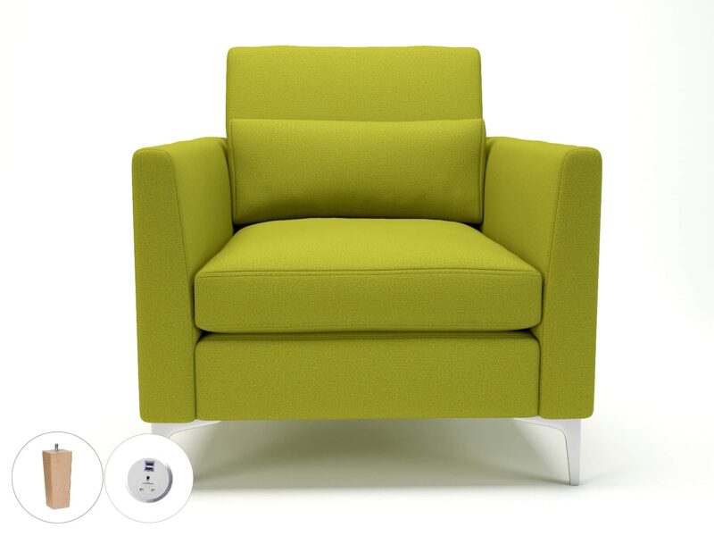 Roselle 90cm Wide Armchair in Warwick Dolly Fabric with Socket - Image 11