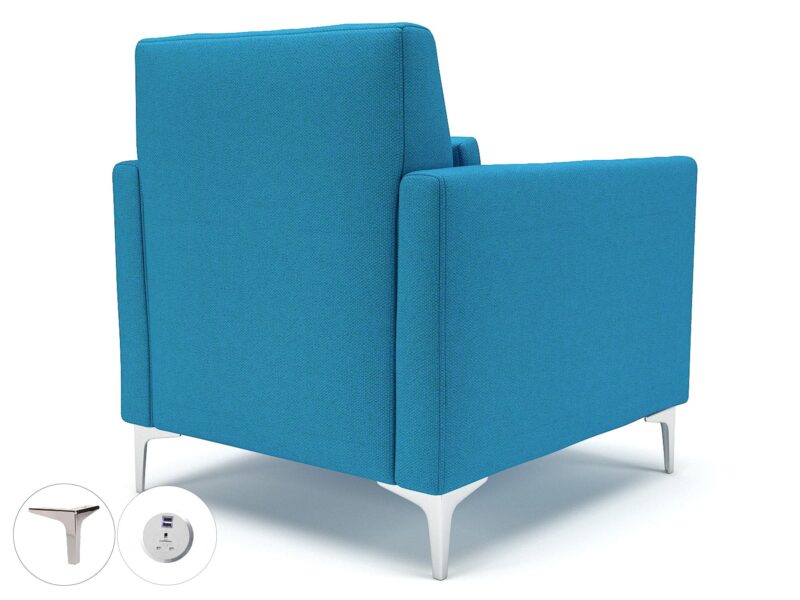 Roselle 90cm Wide Armchair in Camira Era Fabric with Socket - Image 15