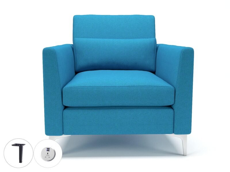Roselle 90cm Wide Armchair in Camira Era Fabric with Socket - Image 17