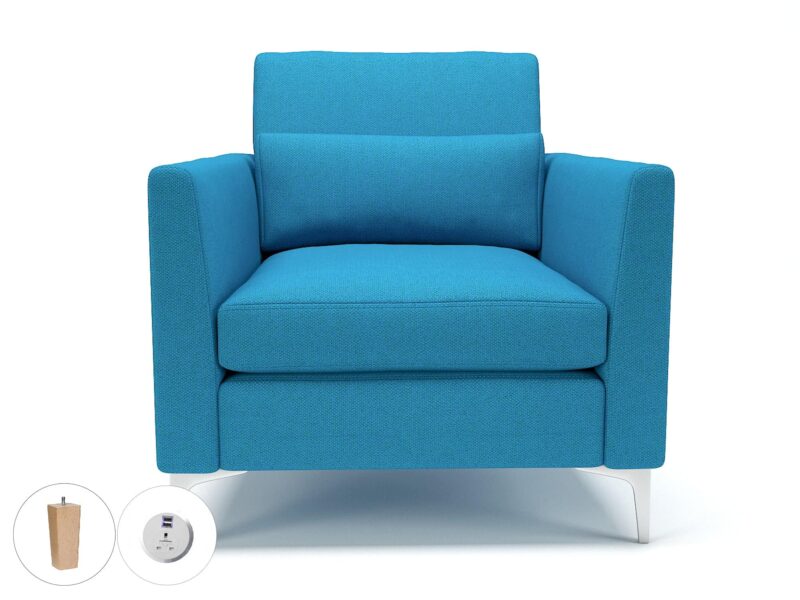 Roselle 90cm Wide Armchair in Camira Era Fabric with Socket - Image 23
