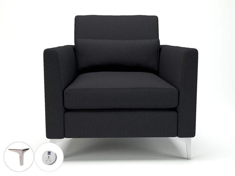 Roselle 90cm Wide Armchair in Warwick Dolly Fabric with Socket - Image 14