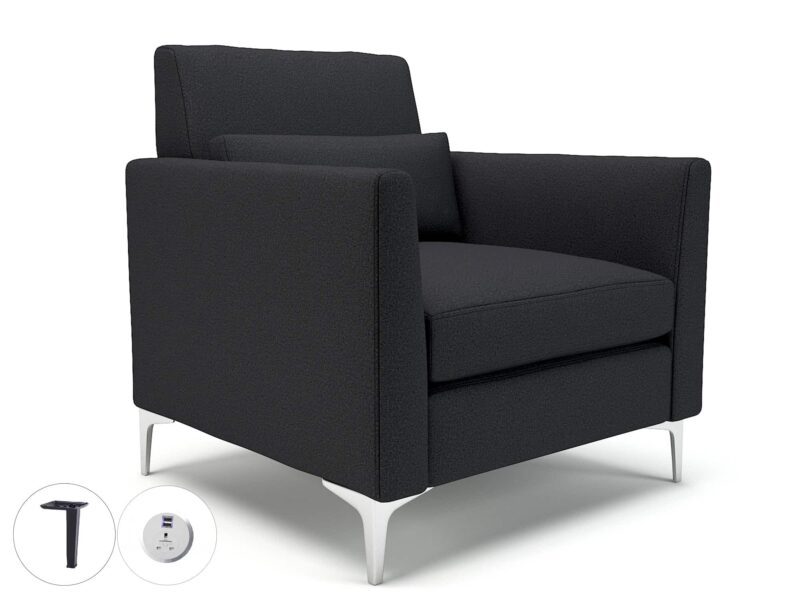 Roselle 90cm Wide Armchair in Warwick Dolly Fabric with Socket - Image 16