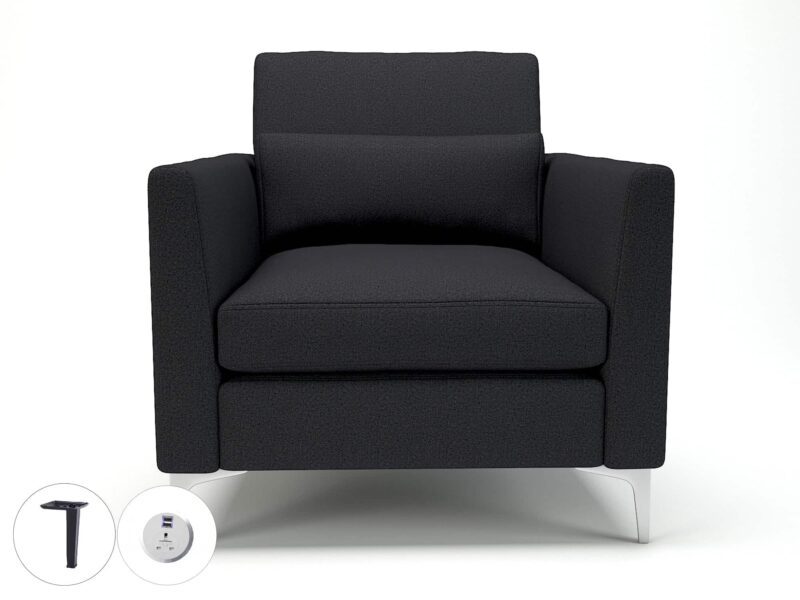 Roselle 90cm Wide Armchair in Warwick Dolly Fabric with Socket - Image 17