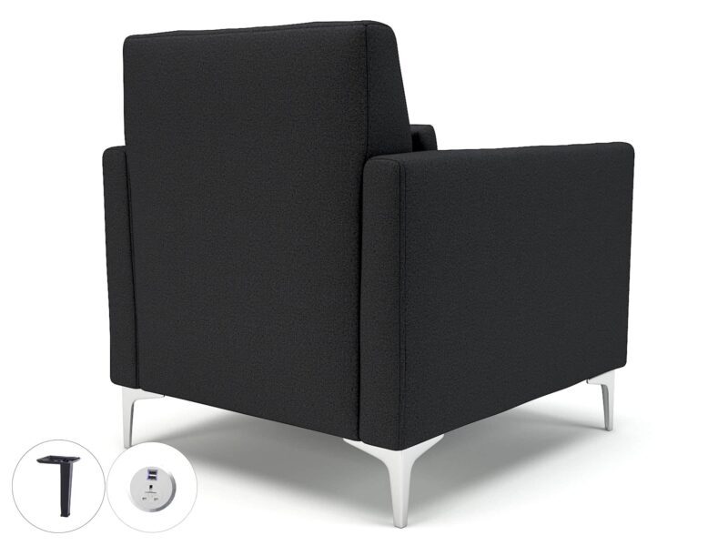 Roselle 90cm Wide Armchair in Warwick Dolly Fabric with Socket - Image 18