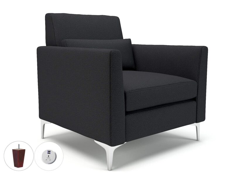 Roselle 90cm Wide Armchair in Warwick Dolly Fabric with Socket - Image 19