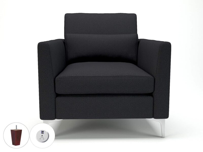 Roselle 90cm Wide Armchair in Warwick Dolly Fabric with Socket - Image 20