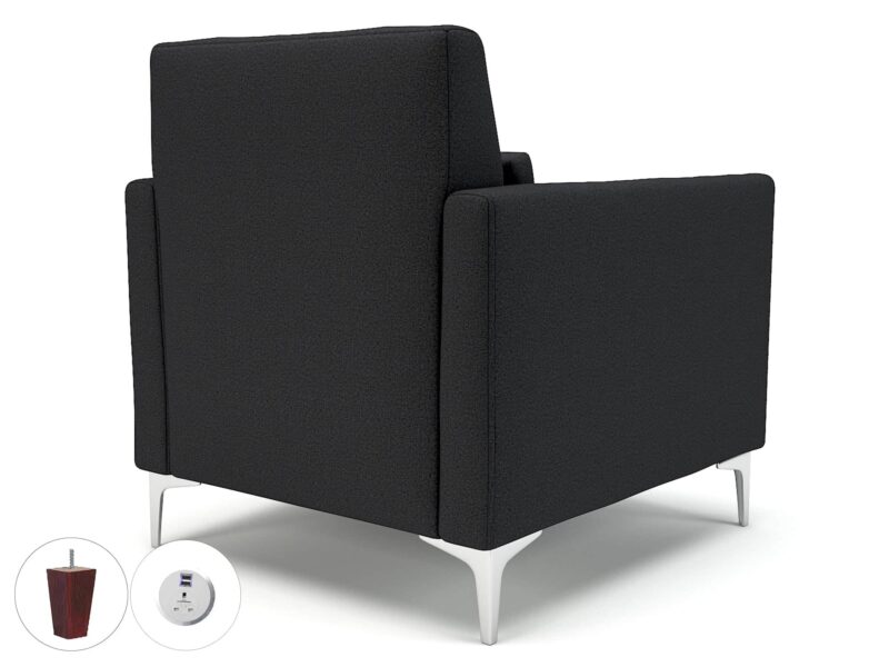 Roselle 90cm Wide Armchair in Warwick Dolly Fabric with Socket - Image 21