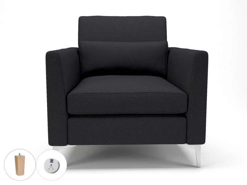 Roselle 90cm Wide Armchair in Warwick Dolly Fabric with Socket - Image 23