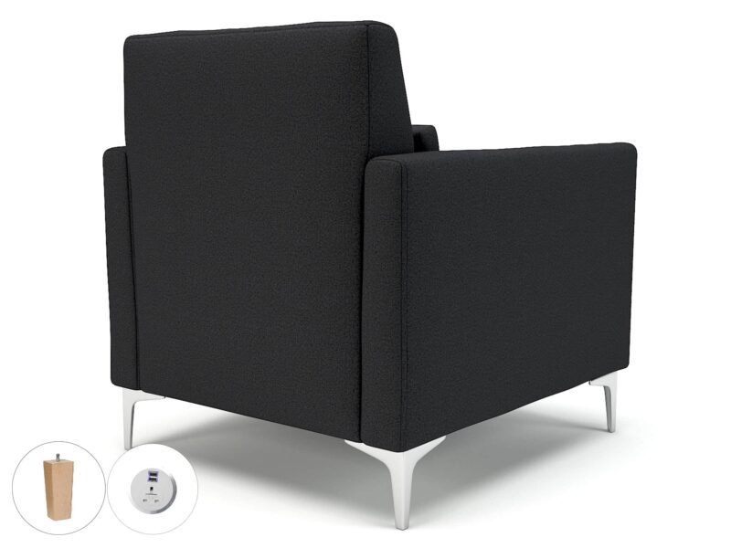 Roselle 90cm Wide Armchair in Warwick Dolly Fabric with Socket - Image 24