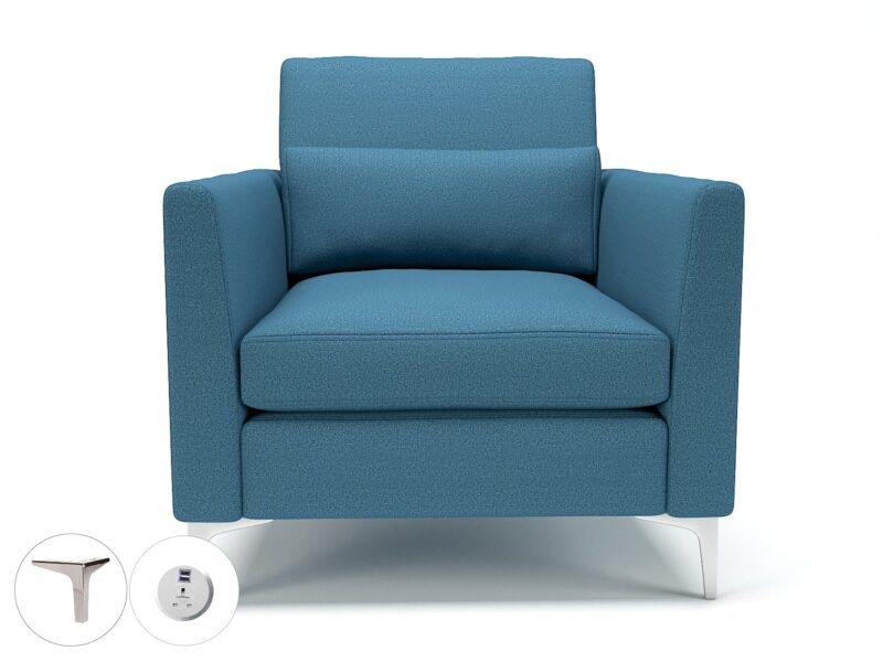 Roselle 90cm Wide Armchair in Warwick Dolly Fabric with Socket - Image 26