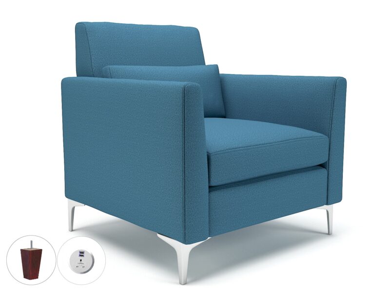 Roselle 90cm Wide Armchair in Warwick Dolly Fabric with Socket - Image 31