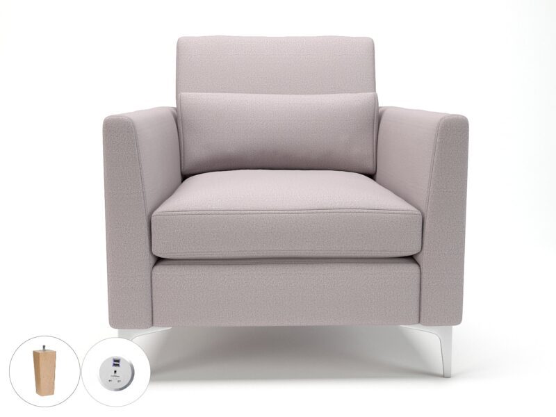 Roselle 90cm Wide Armchair in Warwick Dolly Fabric with Socket - Image 47