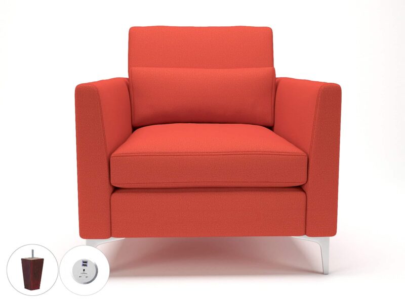 Roselle 90cm Wide Armchair in Warwick Dolly Fabric with Socket - Image 56