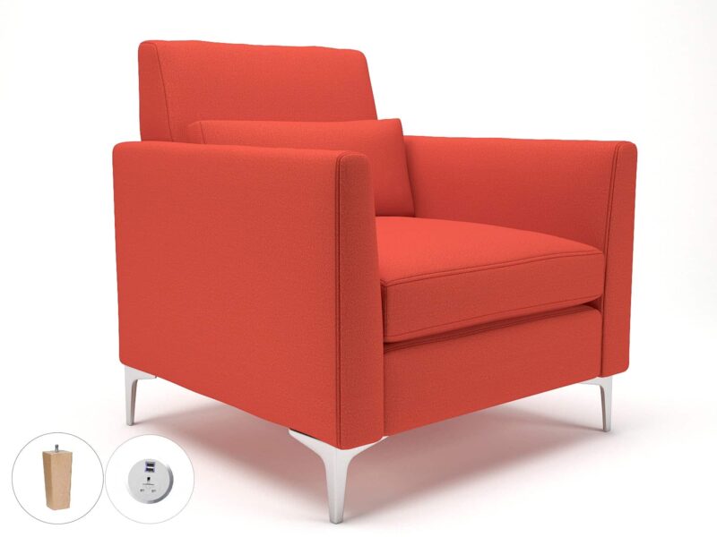 Roselle 90cm Wide Armchair in Warwick Dolly Fabric with Socket - Image 58