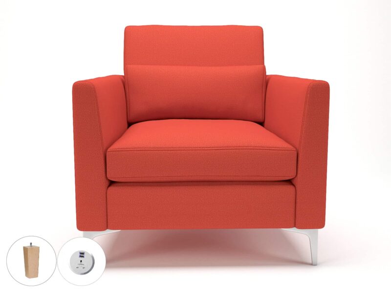 Roselle 90cm Wide Armchair in Warwick Dolly Fabric with Socket - Image 59