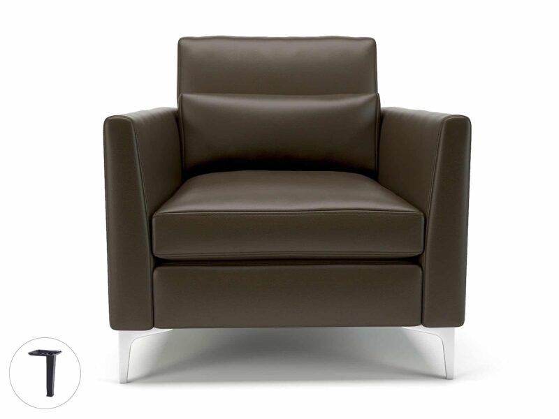 Roselle 90cm Wide Armchair in Cristina Marrone Ultima Faux Leather - Image 53