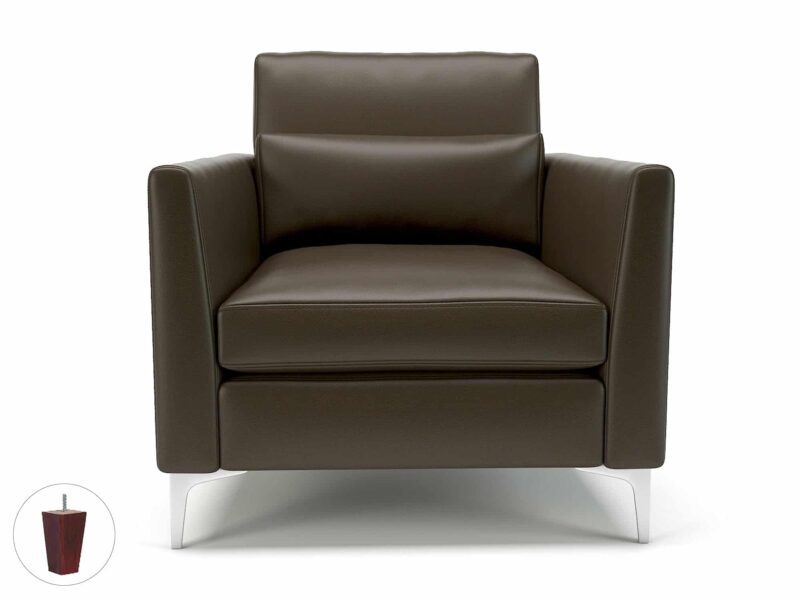 Roselle 90cm Wide Armchair in Cristina Marrone Ultima Faux Leather - Image 56