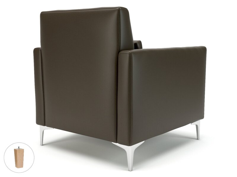 Roselle 90cm Wide Armchair in Cristina Marrone Ultima Faux Leather - Image 60