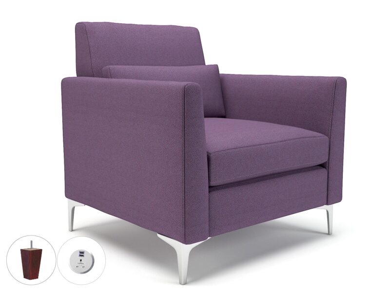 Roselle 90cm Wide Armchair in Camira Era Fabric with Socket - Image 91