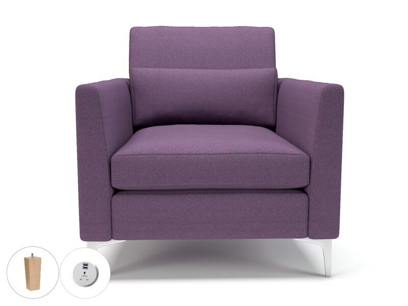 Roselle 90cm Wide Armchair in Camira Era Fabric with Socket - Image 95