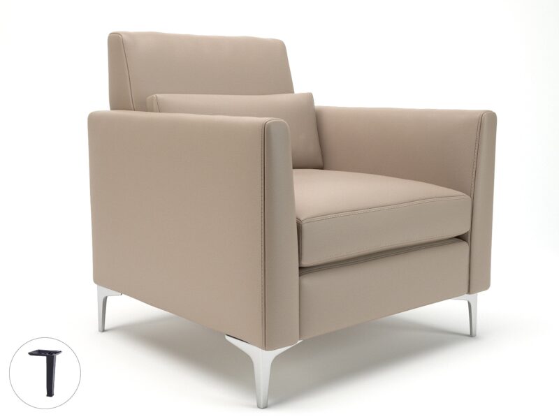 Roselle 90cm Wide Armchair in Cristina Marrone Ultima Faux Leather - Image 64