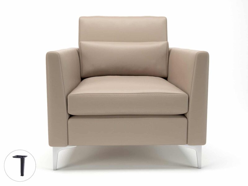 Roselle 90cm Wide Armchair in Cristina Marrone Ultima Faux Leather - Image 65