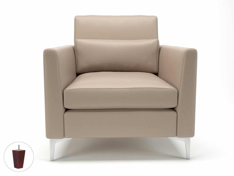 Roselle 90cm Wide Armchair in Cristina Marrone Ultima Faux Leather - Image 68