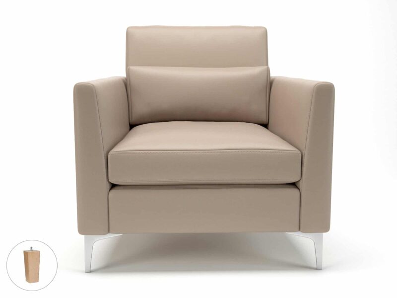 Roselle 90cm Wide Armchair in Cristina Marrone Ultima Faux Leather - Image 71