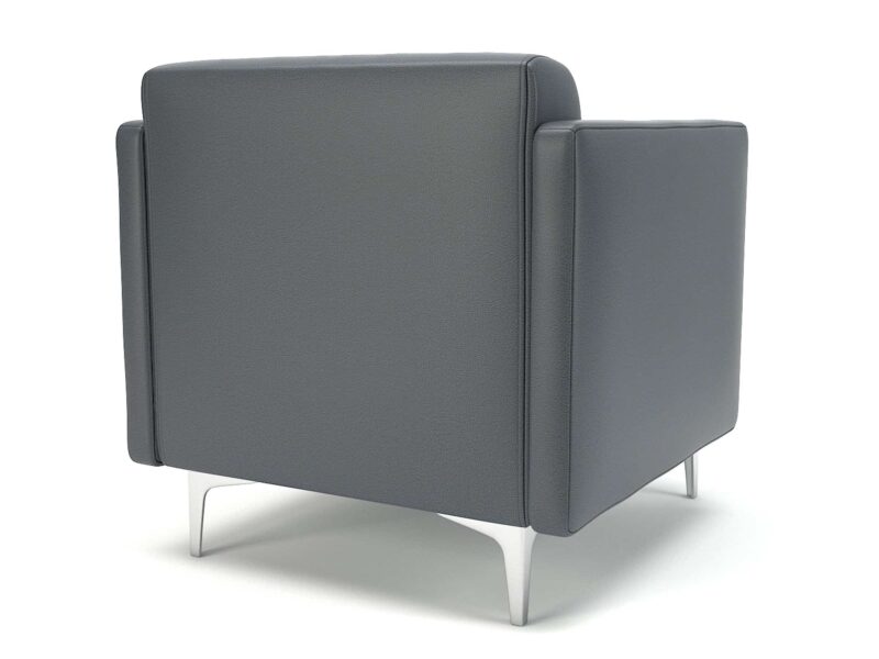 Napa Slim Arm 75cm Wide Armchair in Cristina Marrone Ultima Faux Leather - Image 3